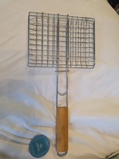 BBQ Outdoor Cooking Barbecue Metal Grilling Meat Burger Fish Basket Rack Camping