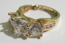 Diamonique 14k Yellow Gold Cubic Zirconia Cluster Ring Size L 1/2 Jewellery