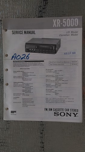 Sony 5000 service - sony, xr-5000