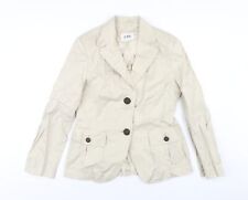 Jobis Womens Beige Jacket Blazer Size 12 Button