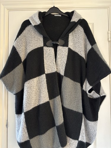Mohair blend hooded poncho - m&s,