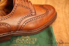 Crockett & Jones Pembroke Tan Brown Leather Derby Brogue Shoes UK 8.5 G US 9.5