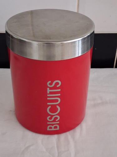 Round metal biscuit barrel - round,