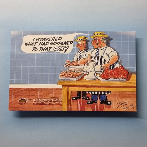 Comic postcard butcher - comic,