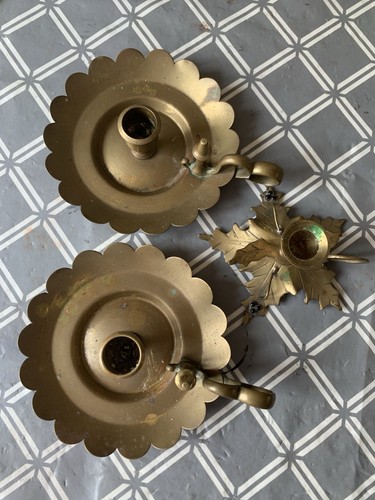 Vintage metal candle - candle, holders