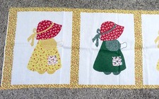 Vtg Holly Hobby Craft Fabric Panel Cut & Sew 7 square Yellow Green