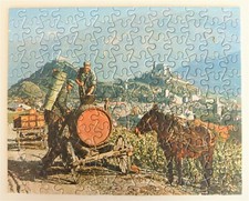 Vintage 143 Piece Jigsaw Puzzle Wine Carrier Complete Not Original Box