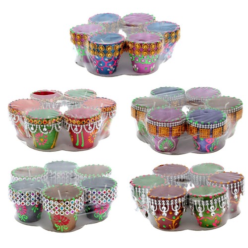 Indian clay diya diwali wax - clay,