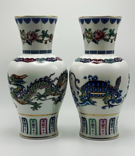 Pair porcelain vases - porcelain,