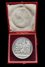 1909 Sunday School Medal in Original Box in Great Conditions White Metal GB UK