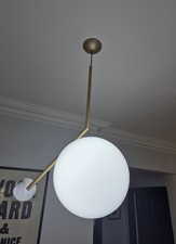 Flos IC S2 Brushed Brass ceiling Pendent light by Michael Anastassiades