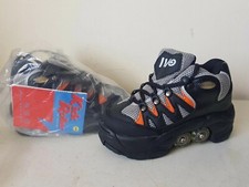 Unique Quad Kick Roller Skates retractable WalknRoll Black And Orange UK 4 EU 37