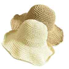 Summer Ladies Sun Beach Straw Hat Floppy Foldable Wide Brim Womens Gardening UK