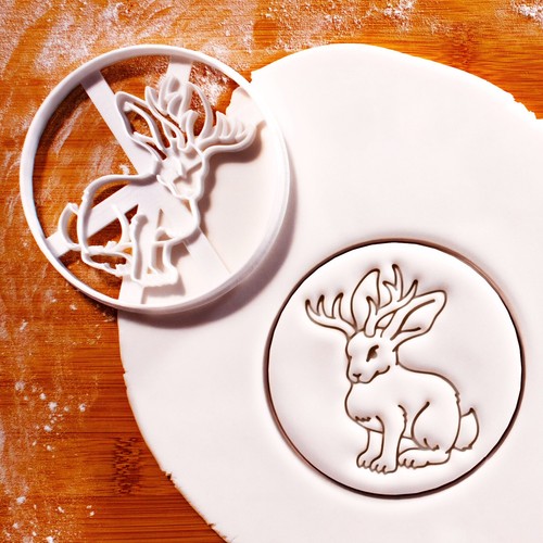 Jackalope cookie cutter - cookie,