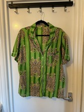 Tiger Print Striped Shirt/blouse