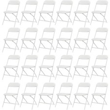 24 Pack White Plastic Folding