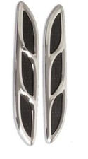 CHROME/BLACK Power Vents Bonnet Side Wings (V623) suits VAUXHALL