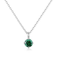 Sterling Silver May (Emerald Coloured) Birthstone Necklace