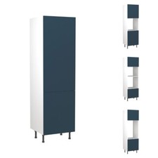 Slab Matt Blue Tall Kitchen Kit Units - Doors & Soft Close Hinges