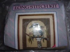 D.M.C Long Stitch Kit of a Kookaburra 30cm x 35cm Some Work Done Loads Of Wool.