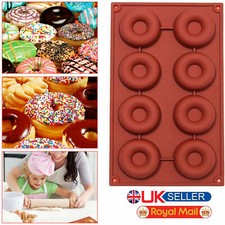 2x Silicone Donut Doughnut Muffin Soap Mould Ice Tray Baking Mold Cake Pan Maker