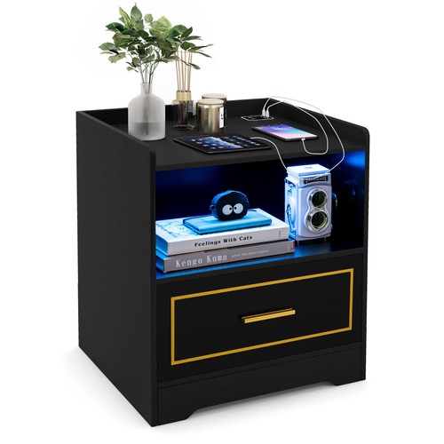 Modern smart bedside table - table, led