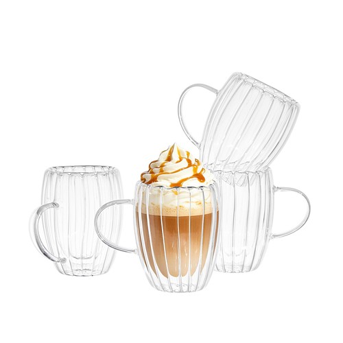 Ribbed double walled glass - double,