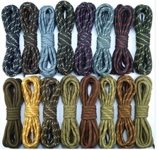 Round Hiking Boot Laces 100-160CM Heavy Duty Durable Shoelaces for Work Boots