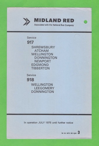 Midland red timetable - midland,