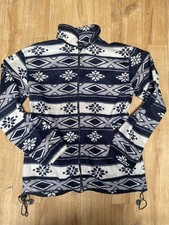 Secolo XL Fleece Jacket – Aztec Snowflake Pattern Retro Full Zip Pullover
