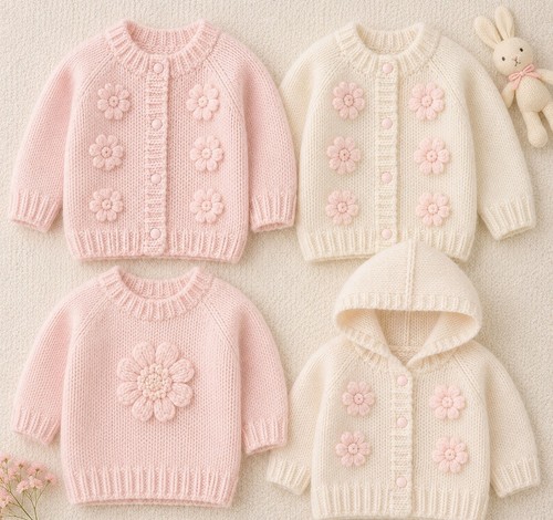 Baby bobble flower cardigan - bobble,