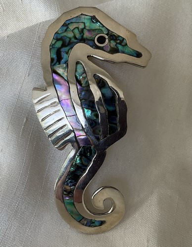 Vintage abalone shell seahorse - vintage,