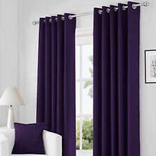 Eyelet Ring Top Thermal Blackout Curtains Pair Ready made with 2 FREE  Tie Back