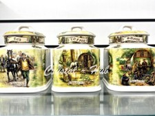 Appleby Tea Coffee Sugar Jar Gypsy Horse Fair Air Tight Canister Fine Bone China
