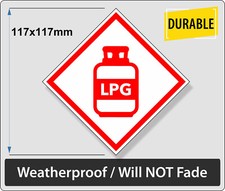 LPG WARNING Sticker Label Caravan Motorhome  High Quality Durable