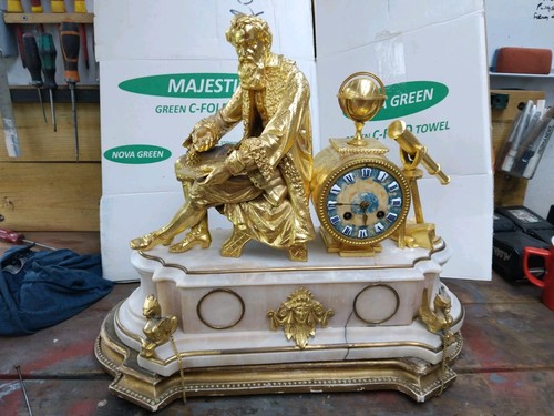 Large antique gilt and - large, marble
