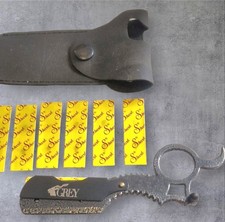 GREY Folding Shavette Razor Case Shark Blades Vintage Straight Cut Throat Beard