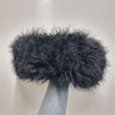 Vintage black real sheepskin cossack Russian ushanka hat Nurseys