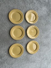 Vintage Retro 1970s Staffordshire Potteries Ltd - 6 Yellow Ironstone Side Plates