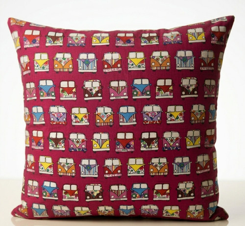 Pink camper vans cushion - pink,