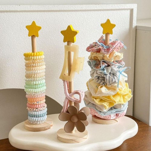 Wood hair scrunchies organizer - scrunchies,