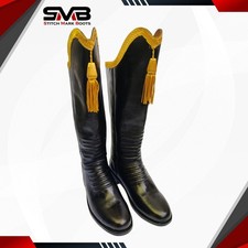 Luxury Black Leather Cavalry