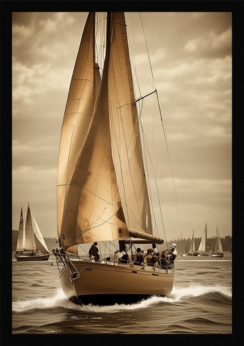Vibrant vintage sailboat - vintage,