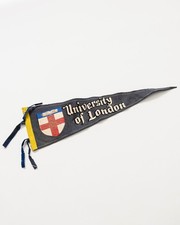 Vintage 60s University of London Felt Pennant Flag - 20in Long