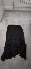 Per Una size 16 Ruffle Tiered Skirt Steampunk Flamenco black Asymmetrical satin