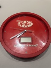 Rare Vintage Kit Kat Clock Battery Operated Approx Diameter 10inch