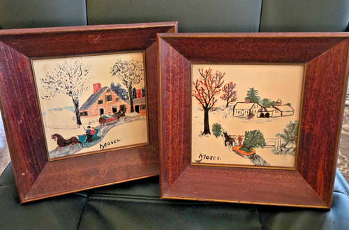 Vintage grandma moses set 2 - grandma, of
