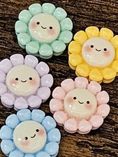 Flower face resin - flower, cabochon