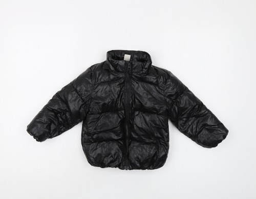 Girls black puffer jacket - puffer,