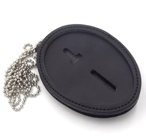 Genuine leather oval badge - genuine,